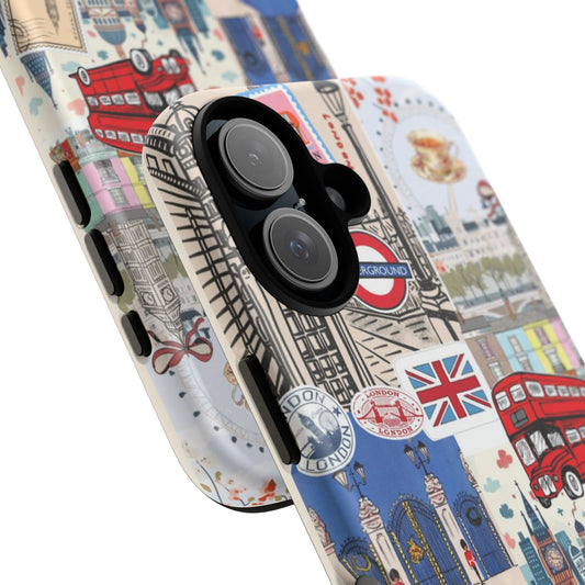 London Collage Matte Phone Case with Iconic City Illustrations