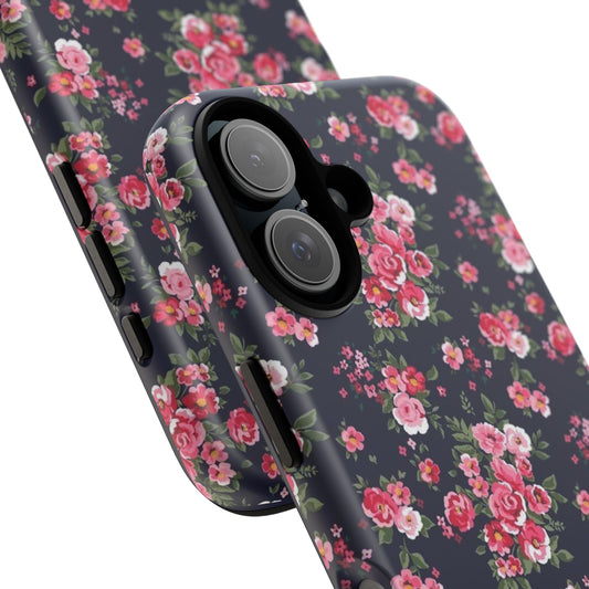 Dark Floral Rose Matte Phone Case with Vintage Pattern